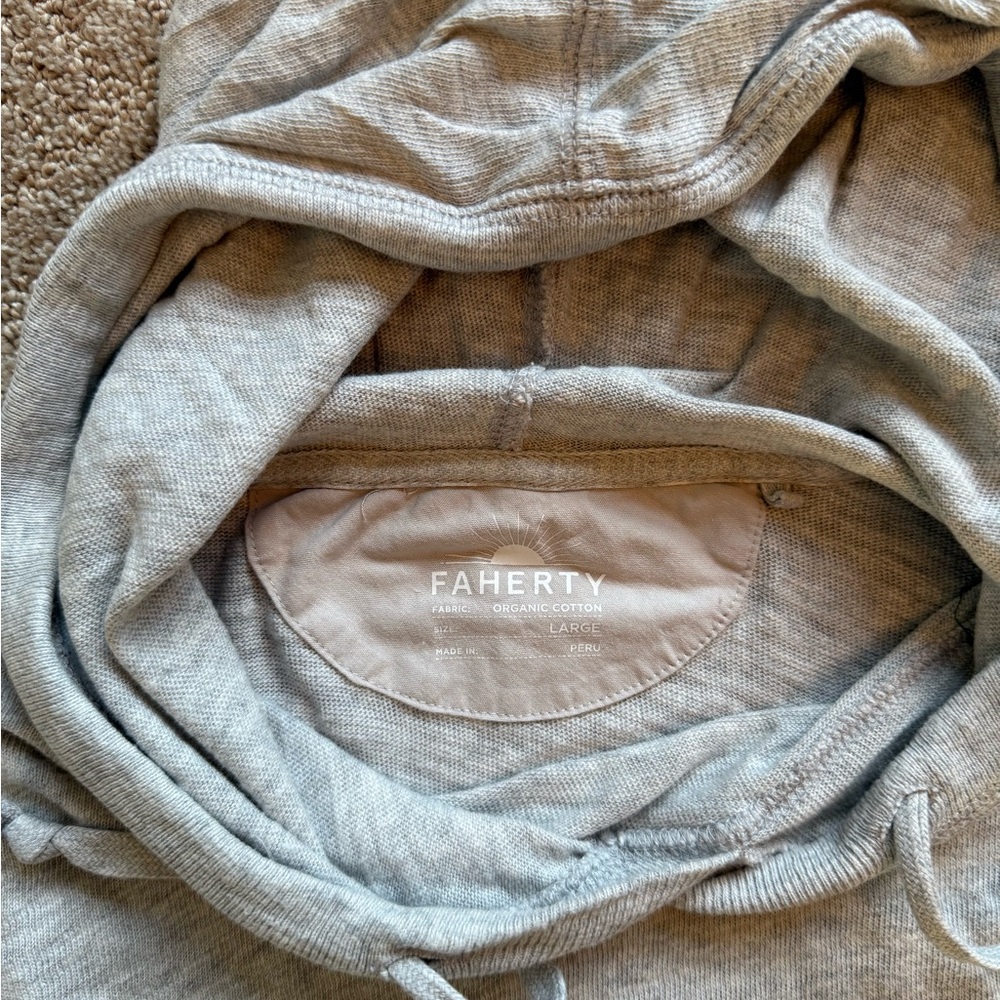 Faherty Heather Gray Hooded Pullover - image 2